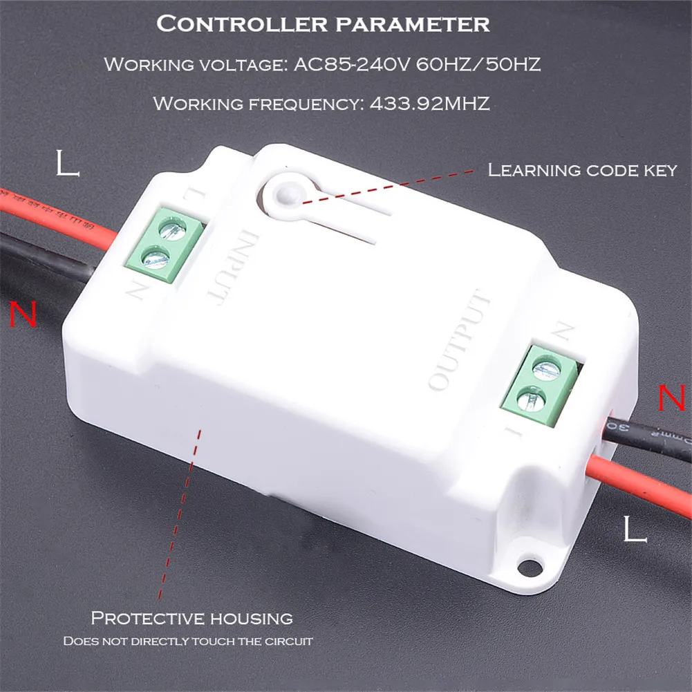 RF433Mhz Wireless Light Switch LED Push Button Switch Remote Control Switch 220V Relay Module Interruptor for Light Lamp