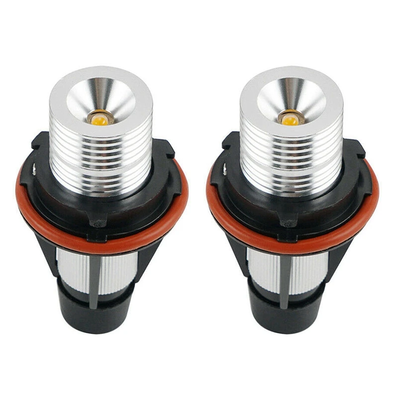 8000K Amber LED Angel Eye Marker Halo Light Bulbs Lamps For -BMW E39 E53 E60 E63 E64 E66 E87 5 6 7 X3 X5 [Pack Of 2 Pcs]