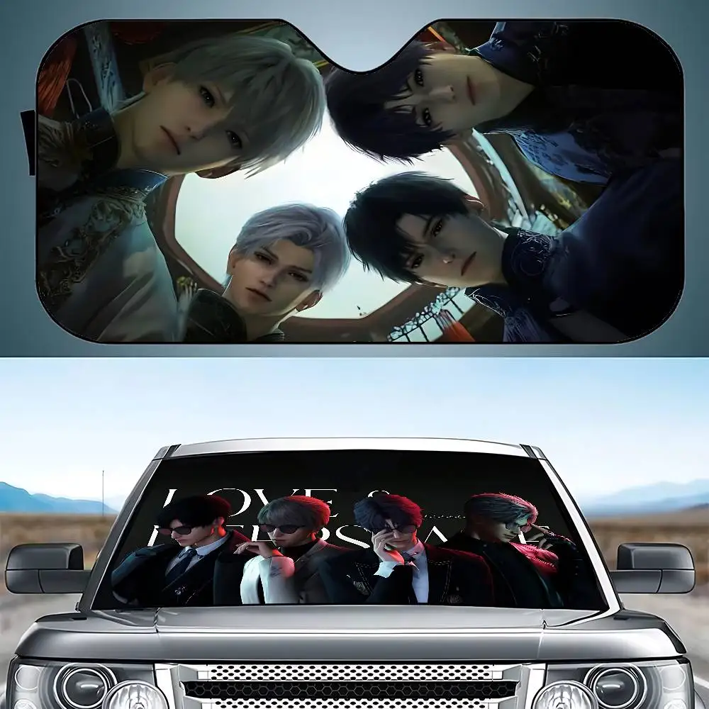 Cute L-Love And D-Deepspace Stylish And Trendy Windshield Sunshade, Car Windshield Cover, Car Sunshade Curtain Sun Protection