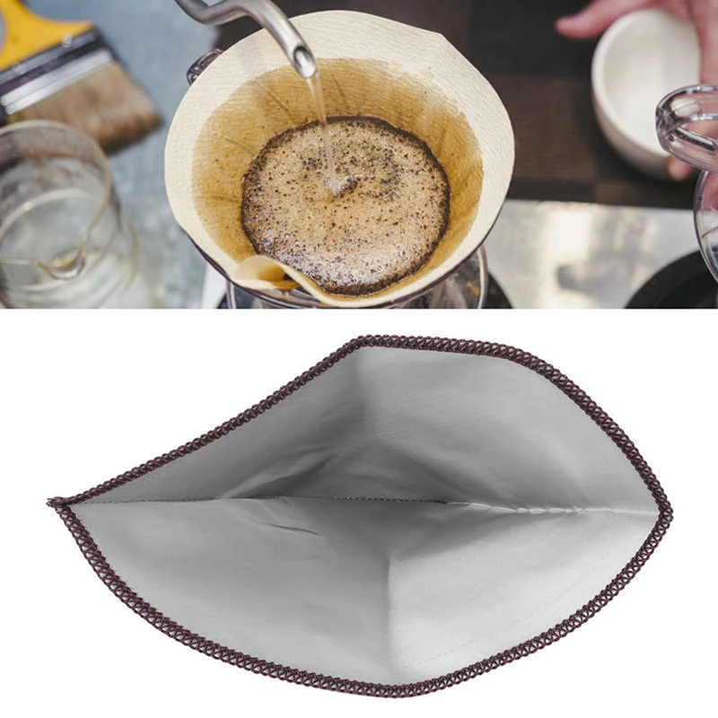 Reusable Pour Over Coffee Filter Stainless Steel Fine Mesh Coffee Filter Drip Cone Paperless Universal Coffee Filter