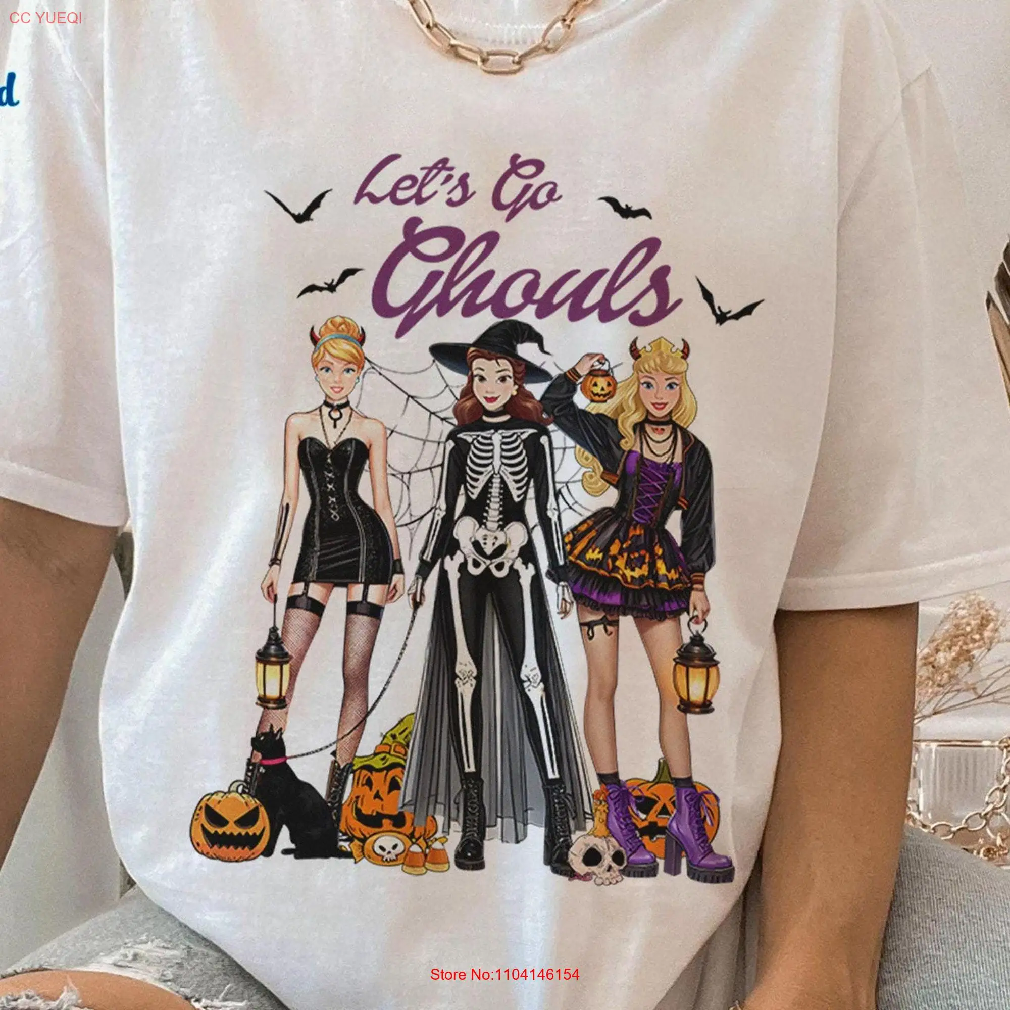 Magic Kingdom Princess Let's Go Ghouls T Shirt Retro HalloweenSweaT Trick Or TreaT Spooky Season Halloween