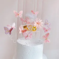 Embroidered Butterfly Cake Top Princess Girl Wedding Happy Birthday Party Decoration Dessert Cake Decoration Butterfly