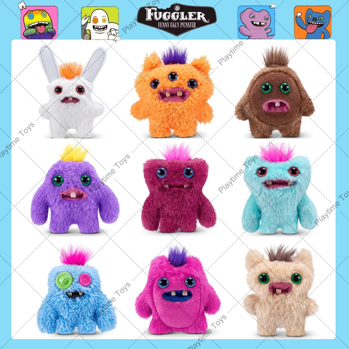 Fuggler 4th Ugly Baby Monsters Original Plush Toys Sasquoosh Rabid Rabbit Wide Eyed Weirdo Funk  Teeth Monster Hot Souvenir Gift