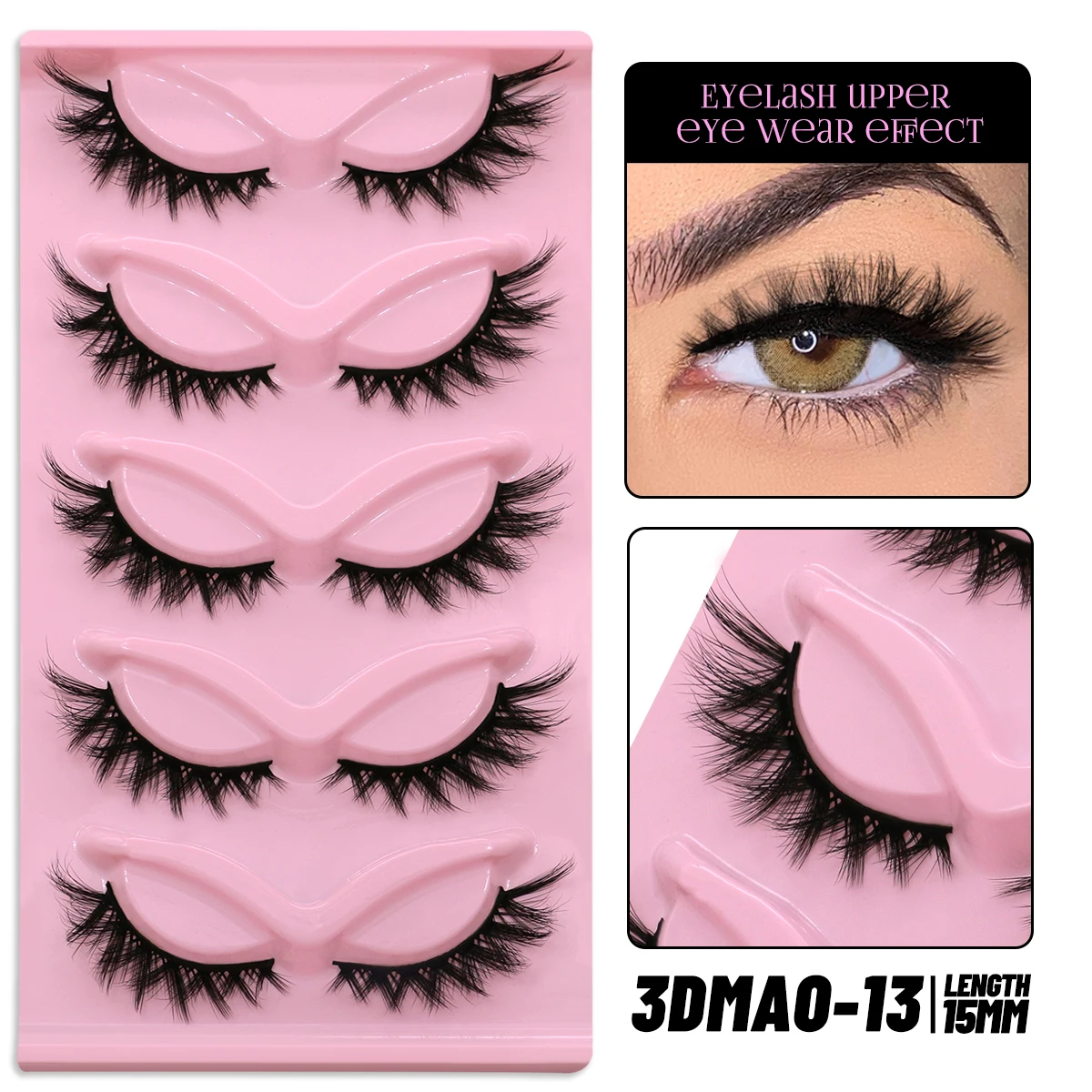 Russian Strip Lashes 5/20 Pairs 3D Mink Lashes Natural Eyelashes Dramatic False Eyelashes Wholesale Eyelash Extension