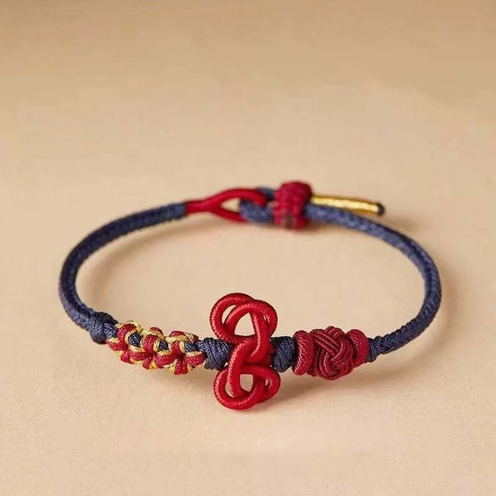 Adjustable Exam Success Woven Bracelet Fortunate Ornaments Exquisite Wenchang Knot Wrist Rope Zodiac Year Blessing Red