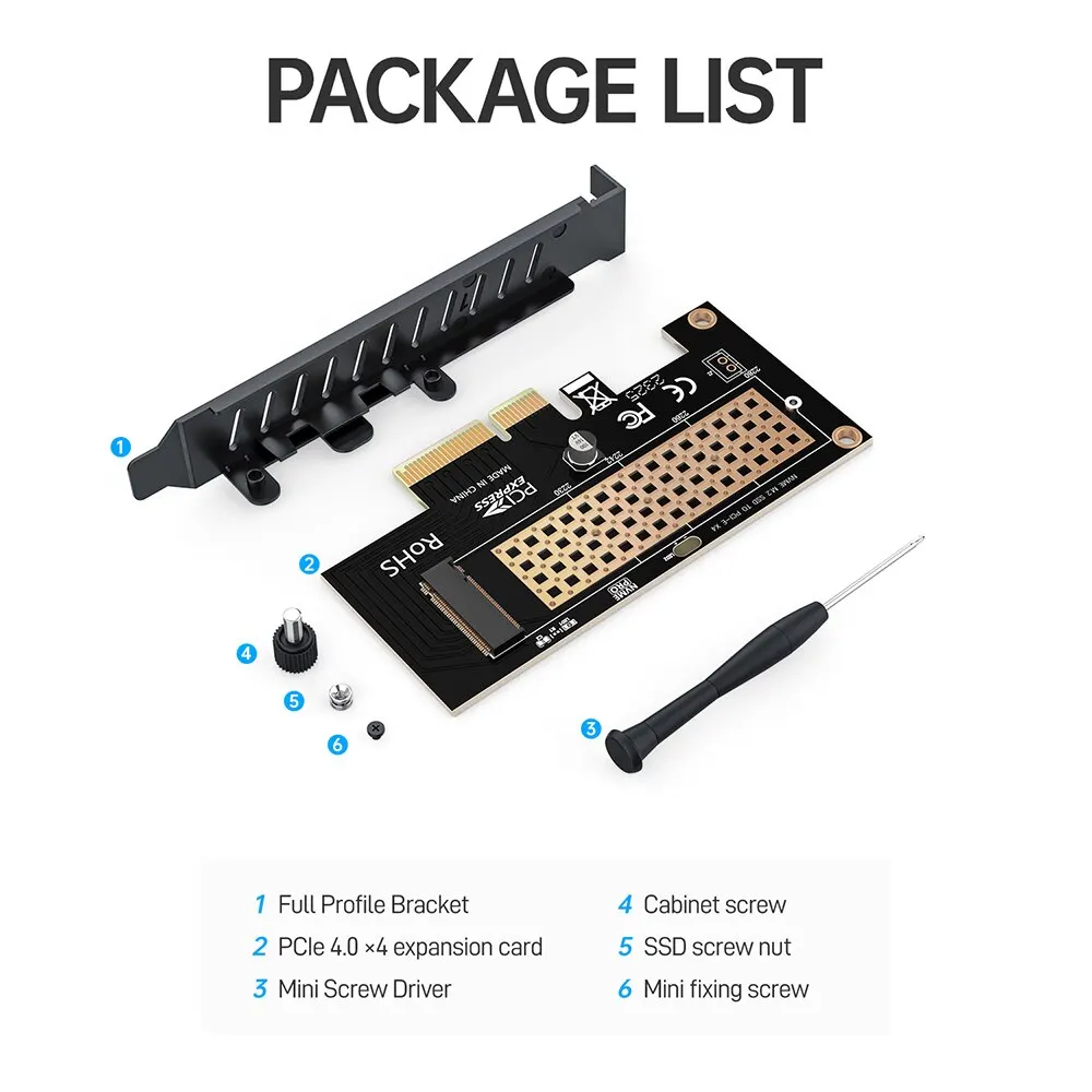 JEYI M.2 NVME to PCIe 4.0 3.0 SSD Adapter, 64Gbps PCIe 4.0 X4 X8 X16 Expansion Card for Desktop PC , PCI-E GEN4 GEN3 Full Speed