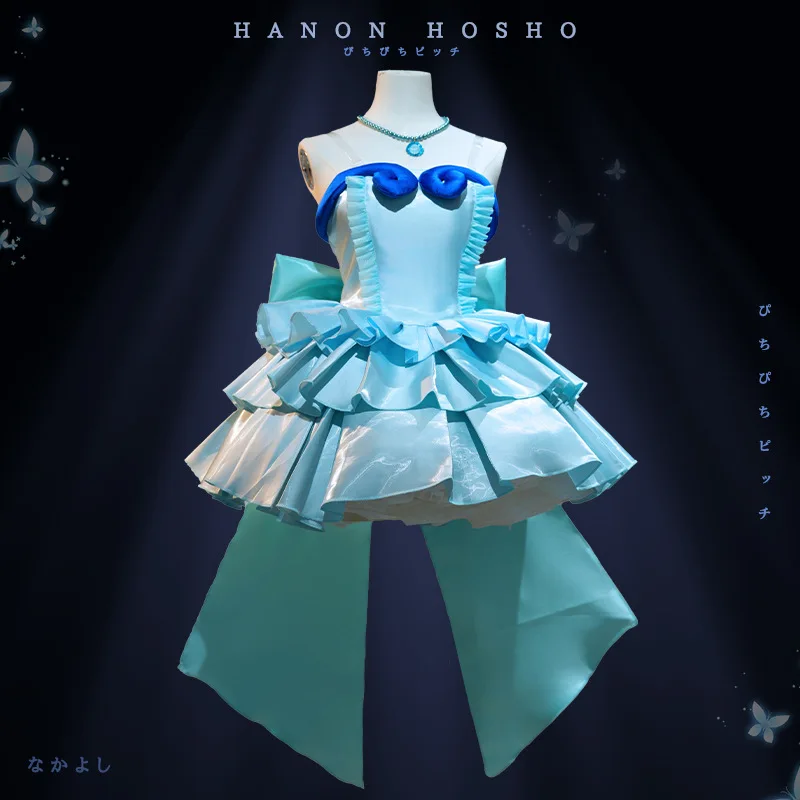 Disfraz de Cosplay de Anime de la Princesa Sirena Azul Hanon Hosho, Mermaid Melody Pichi Pichi Pitch, Conjunto Completo, Disfraz de Cosplay para Fiesta de Halloween