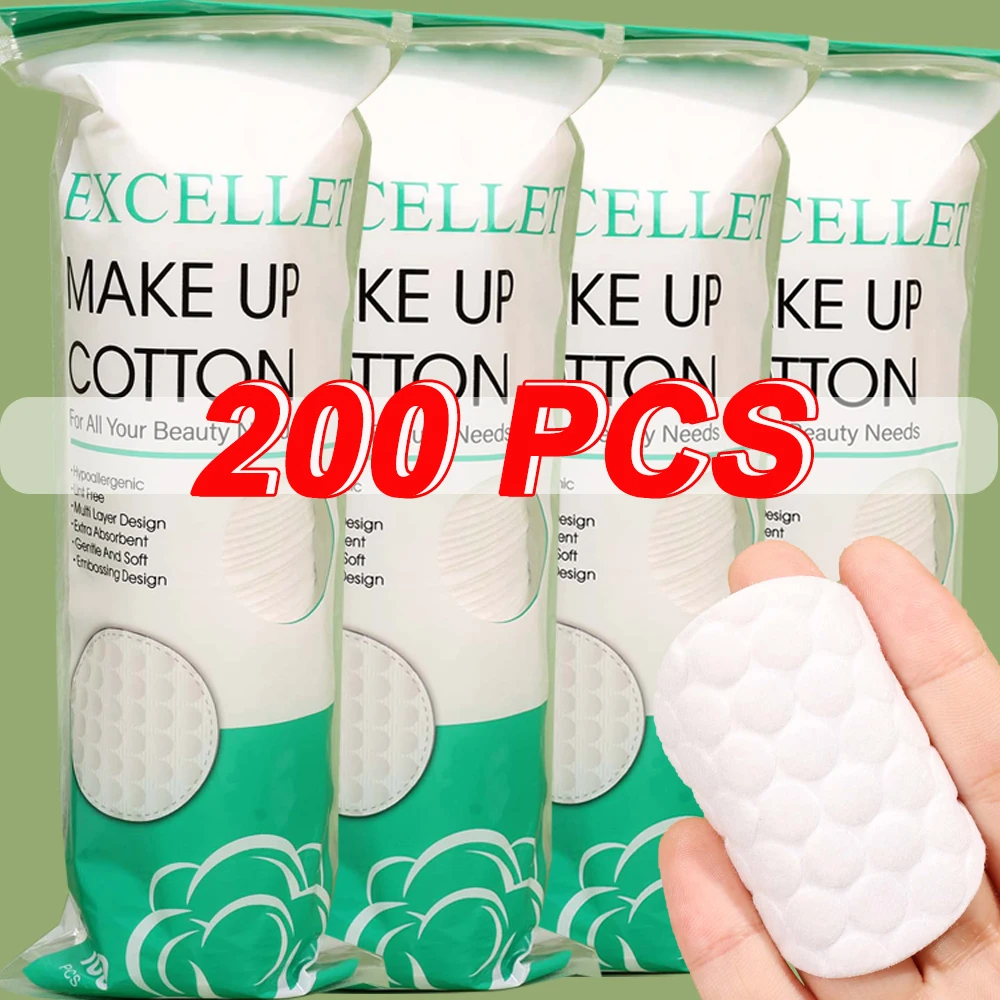 100Pcs/pack Facial Make Up Cosmetic Cotton Pads Soft Round Pearl Textured Makeup Nail Polish Remover Cleansing Pads Makeup Tools