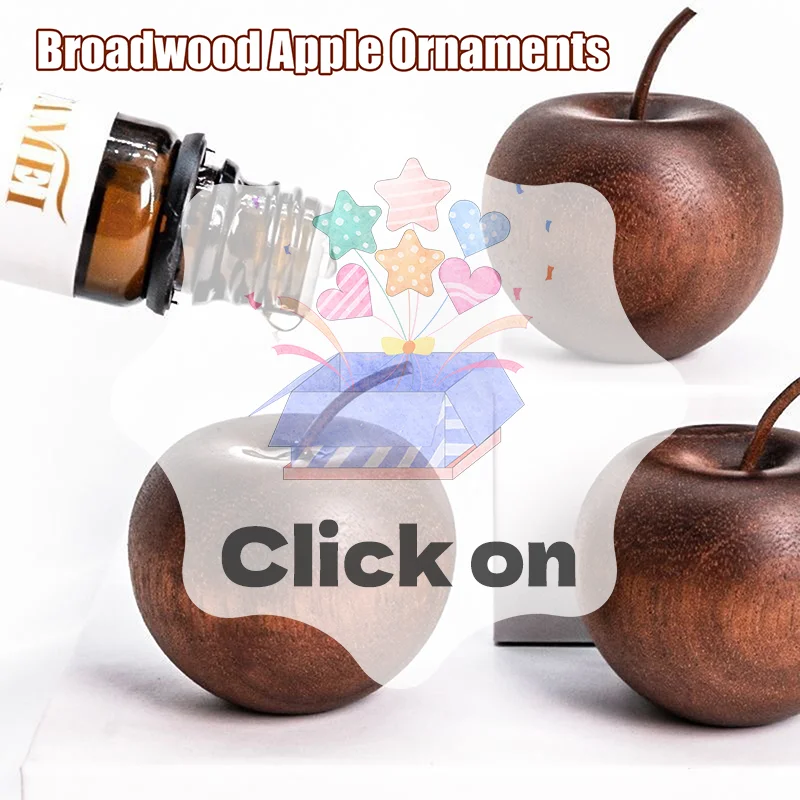 قطعة واحدة من ناشر الزيوت العطرية على شكل تفاحة خشبية مناسبة لتزيين الحمام المنزلي والسيارة #1