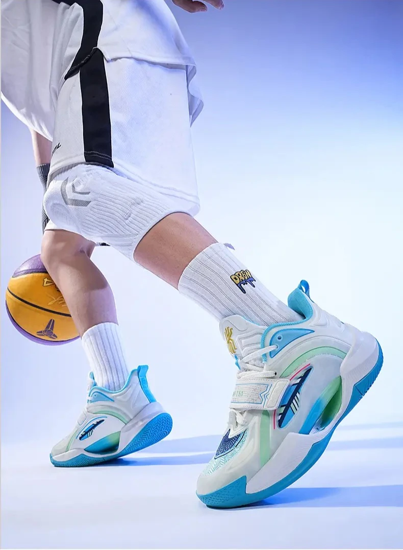 НОВЫЕ мужские баскетбольные кроссовки, светящиеся баскетбольные кроссовки с вырезами, противоскользящие высокие мужские баскетбольные ботинки с сеткой для пар