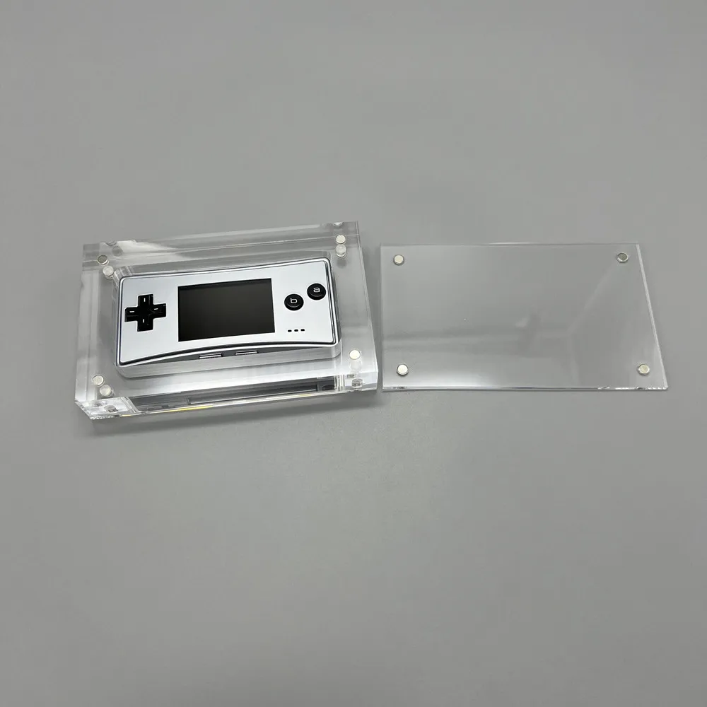 عالية الشفافية الاكريليك المغناطيسي غطاء وحدة التحكم صندوق تخزين لعبة بوي مايكرو GBM