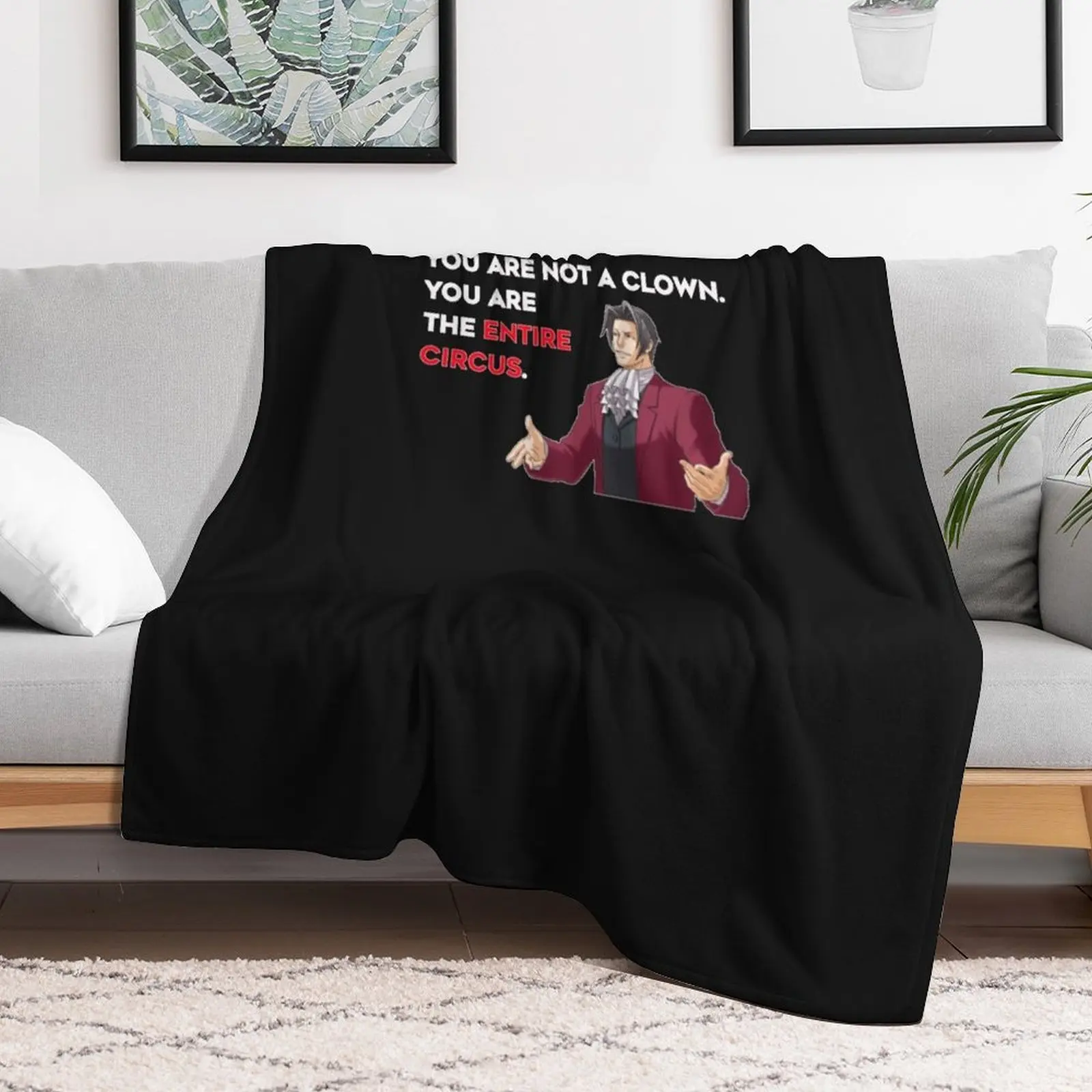 Miles Edgeworth Entire Circus Quote Essential T-Shirt Throw Blanket Spring Fall Cozy Throw Blanket for Couch