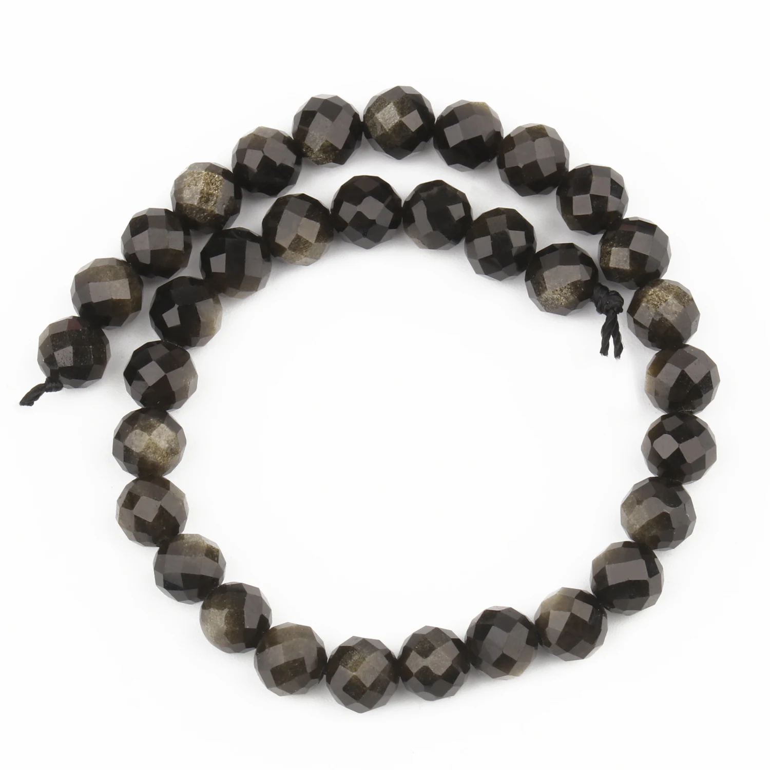 Wholesale 6mm 8mm 10mm Faceted AAA Natural Gold Obsidian Loose Spacer Beads For Jewelry Making Diy Bracelet 7.5inch