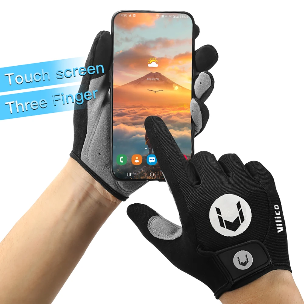 New Outdoor Touch Screen Slip-Proof Gloves Hiking Cycling Mountaineering Men Women Thin Full Finger Camping Gloves