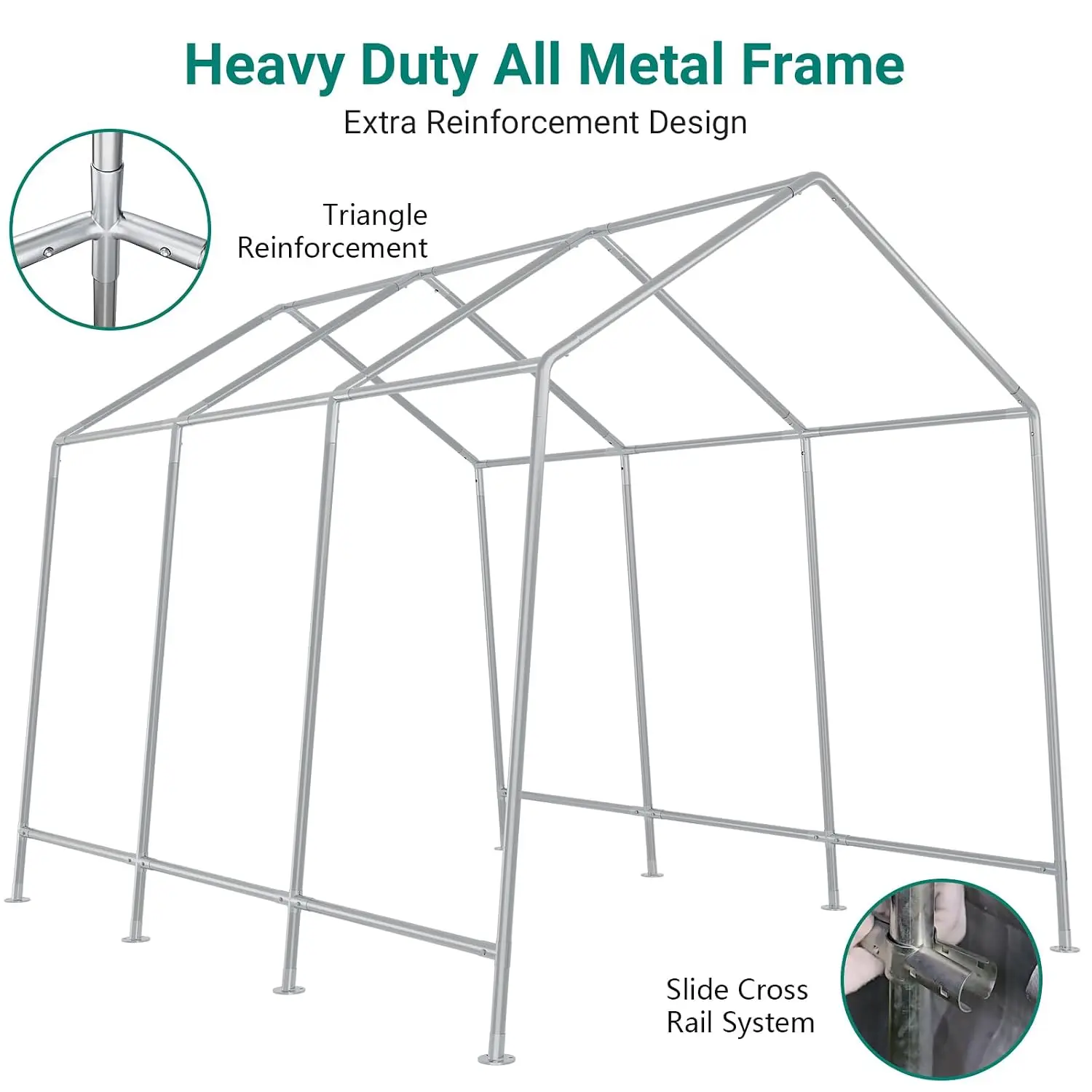 13x20 ft Heavy Duty Carport Zippered Door Waterproof UV-Resistant Portable Garage Car Motorcycle Bicycle, Customized