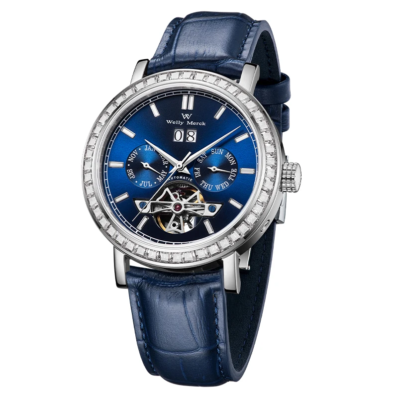 WM ウォッチ自動機械式メンズ腕時計高品質サファイアワールドタイムオリジナル認定ブランドウェリー・マーキュリー腕時計マン WM133