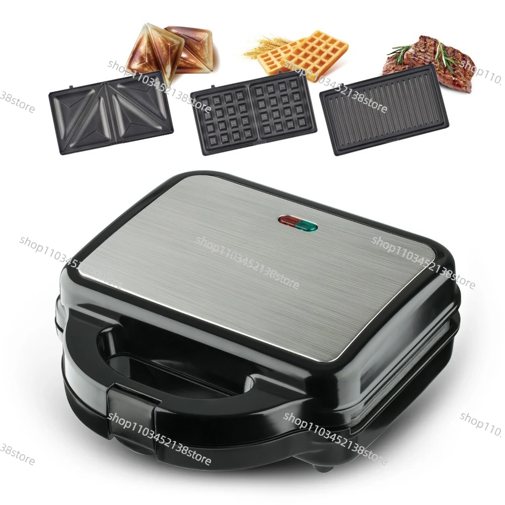 3-In-1 Breakfast Maker Portable Sandwich Waffle Maker Steak Maker Toast Bread Baking