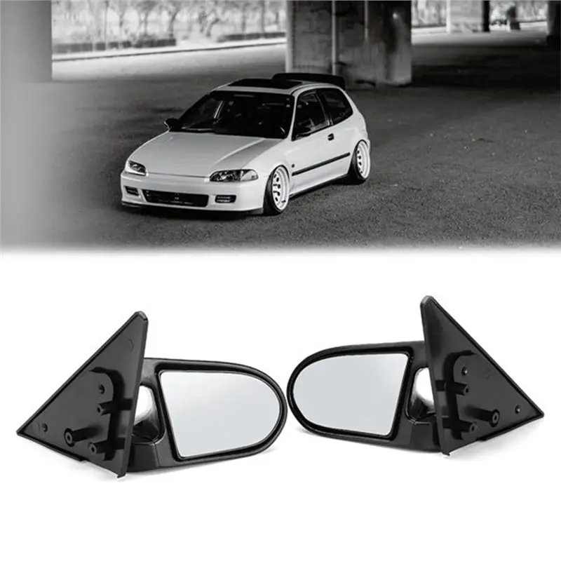 Superior-Car Door Rearview Mirror Side View Mirror Manual Adjustable For Civic EG 2 Door 1992-1995 view 3