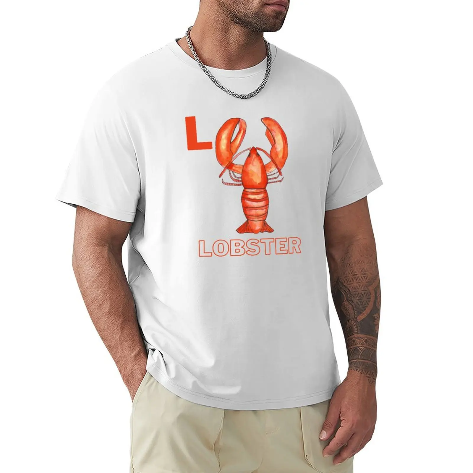 

Lobster Starts with L Ocean Animals Alphabet Letter L T-shirt oversized Blouse tops customizeds mens tall t shirts