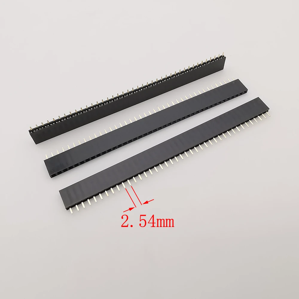 10Pcs 2.54mm Pitch Single Row Female 40Pin PCB Socket Board Pin Header Connector Male Plug Breakable Strip Pinheader for Arduino