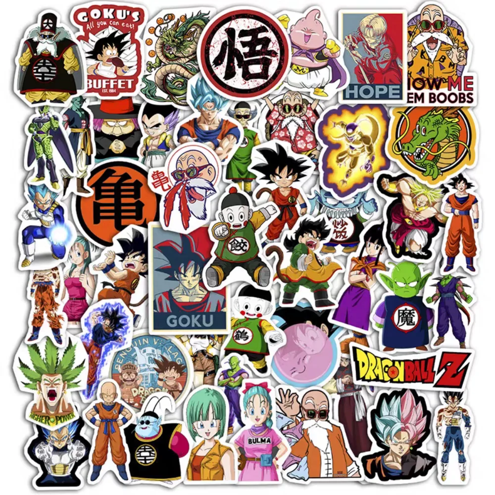 100 szt. Naklejek Anime Dragon Ball Z Demon Slayer Attack On Titan Naruto Zabawki na Telefony Kubki na Wodę Laptopy Albumy do Wyklejania Dekoracyjne Naklejki