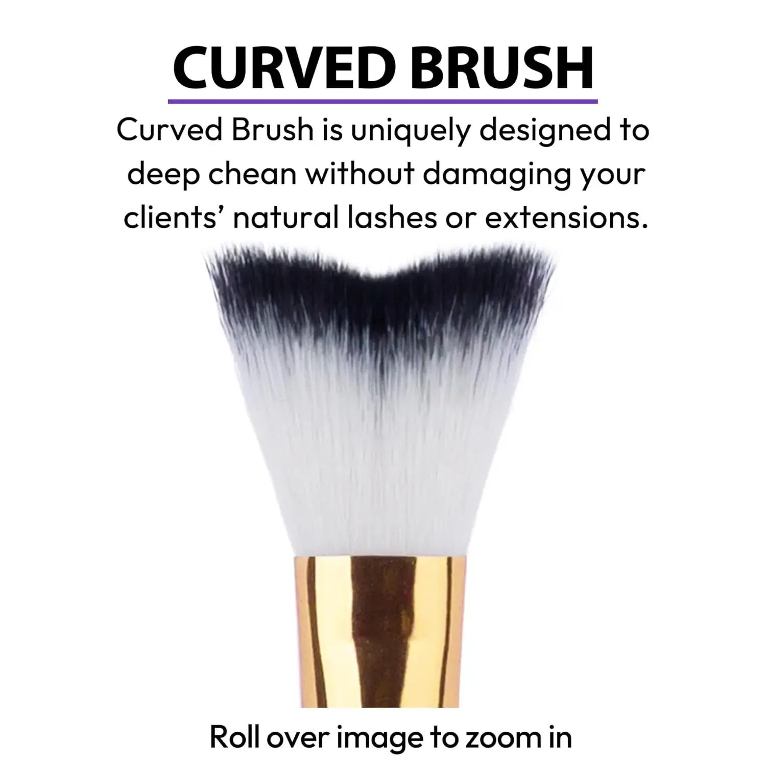 1 Uds. Champú de pestañas cepillo curvo para limpieza de extensiones de pestañas, herramientas de cepillo de baño de eliminación de maquillaje suave