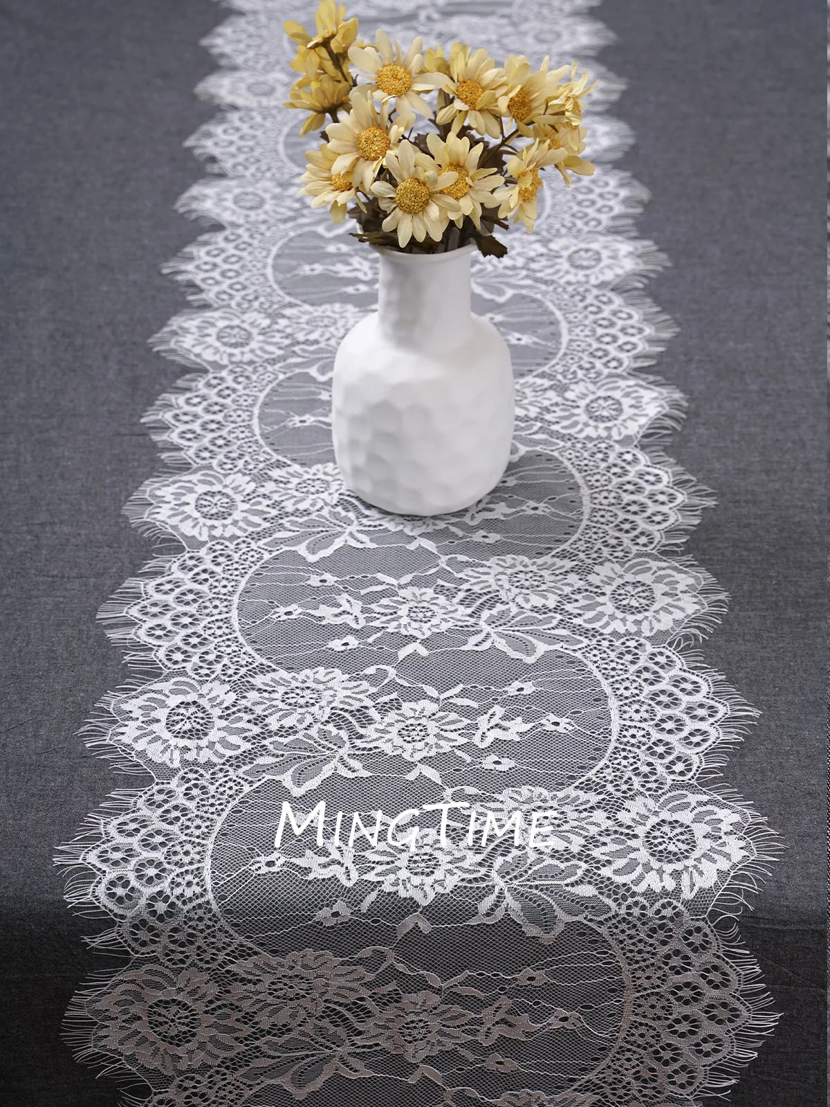 Lace Table Runner 35cm X 300cm White Black Floral Dining Tassel Coffee Table Cloth Boho Wedding Home Textile Decoration
