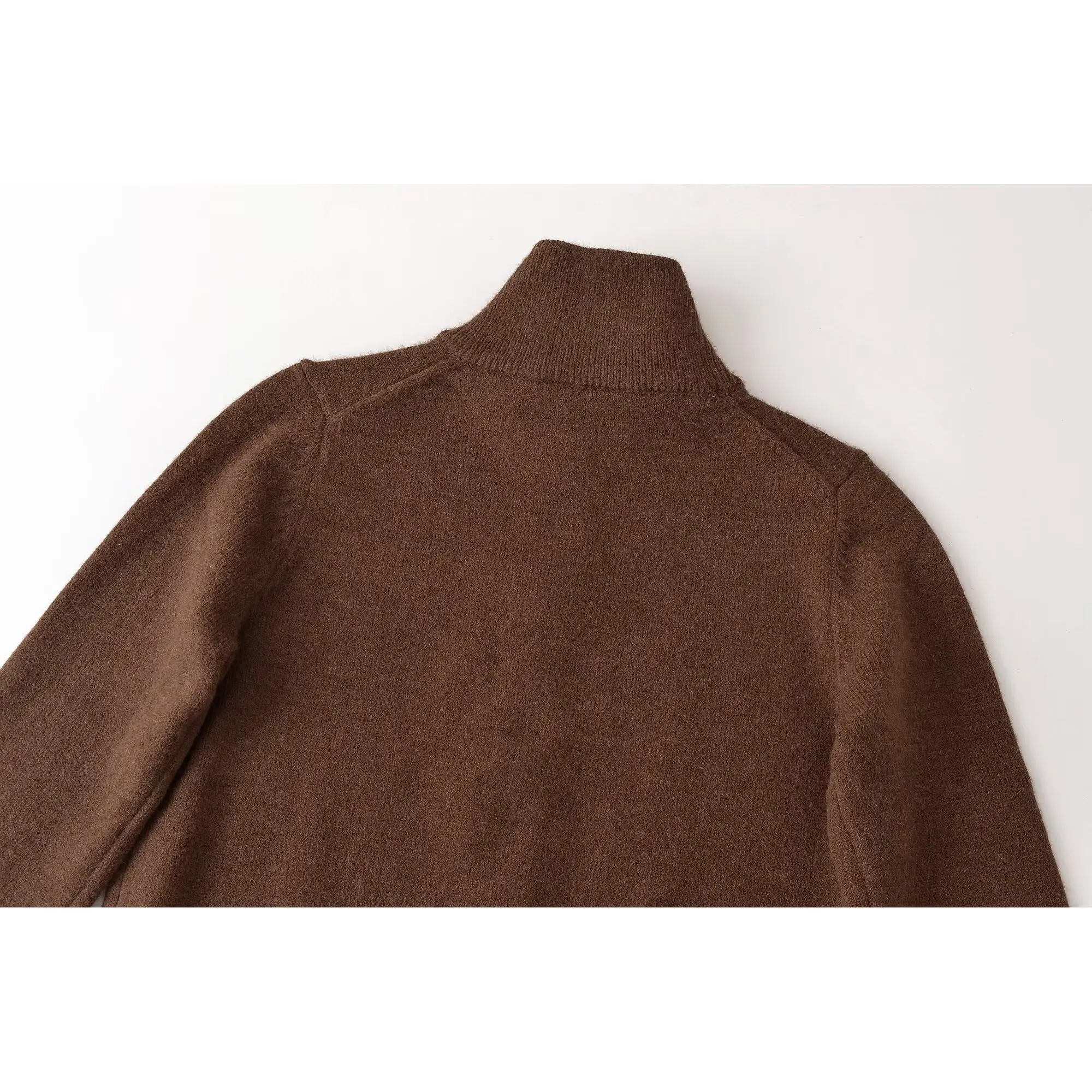 KASLEAD New Women's Fashion High-End Zipper Cardigan Versatile Long Sleeve Polyester Fiber Stand Collar Open Style Outerwear