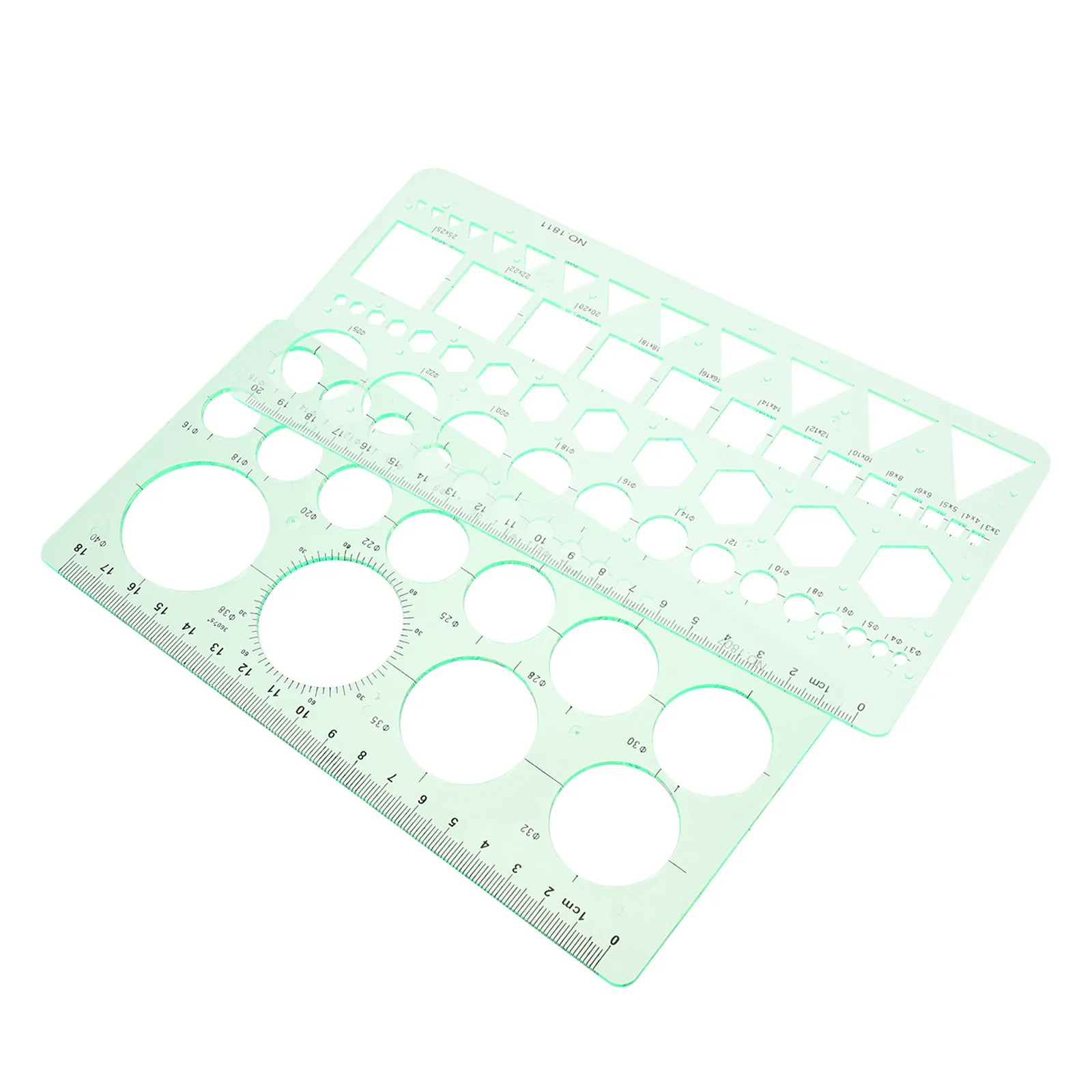 2Pcs Transparent Drawing Templates Geometric Rulers Circle Stencils Drafting Tools for Artists Students Design Projects