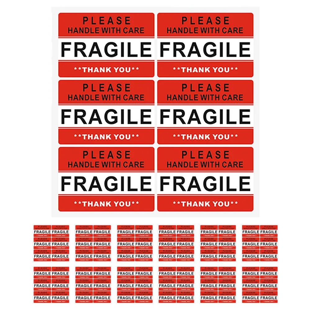 20 Sheets Fragile Warning Stickers Clear Adhesive Shipping Labels For Packaging Protection Fragile Items Glassware Electronics