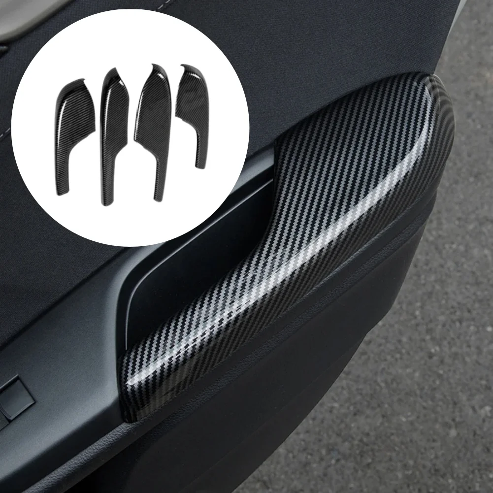 Inner Door Armrest Cover Protection for Honda For Civic 10th Generation Models 2016 through 2021 ABS Carbon Fiber Pattern 4PCS