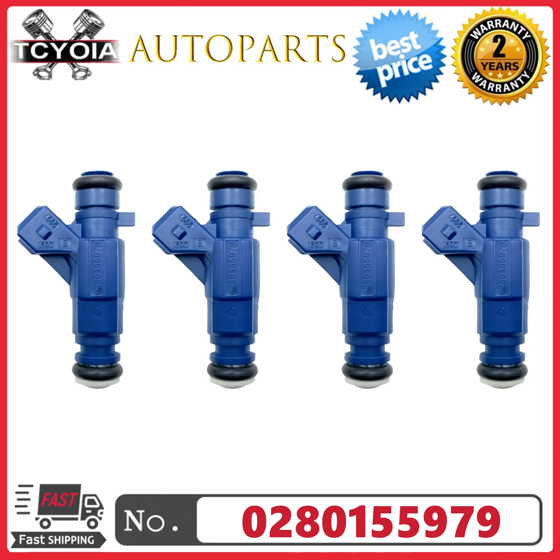 

4pcs/lot Fuel Injectors 0280155979 0309060317 for 1998-2002 Volkswagen GOL II III 1.0L 8V