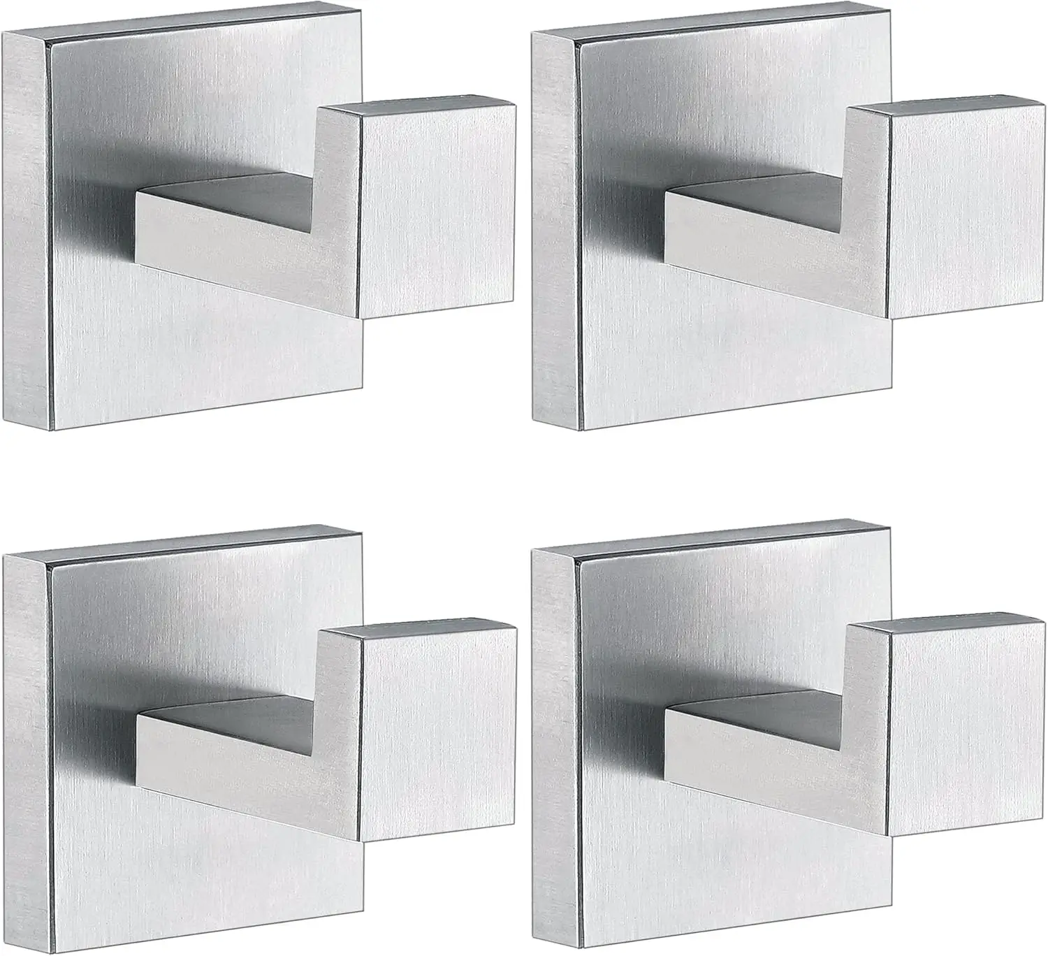 

4 Pack Stainless Steel Towel Hooks, Brushed Nickel, Heavy Duty Wall Mount for Bathroom Kitchen Coat Hanger