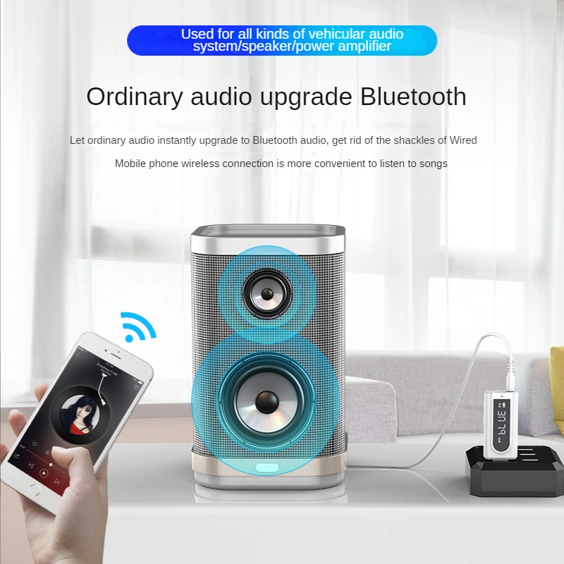 Bluetooth 5.0 Audio Receivers Transmitter Adapter USB Car FM Bluetooth Receiver MP3 Play Aux Audio Dual Output Stereo Boombox