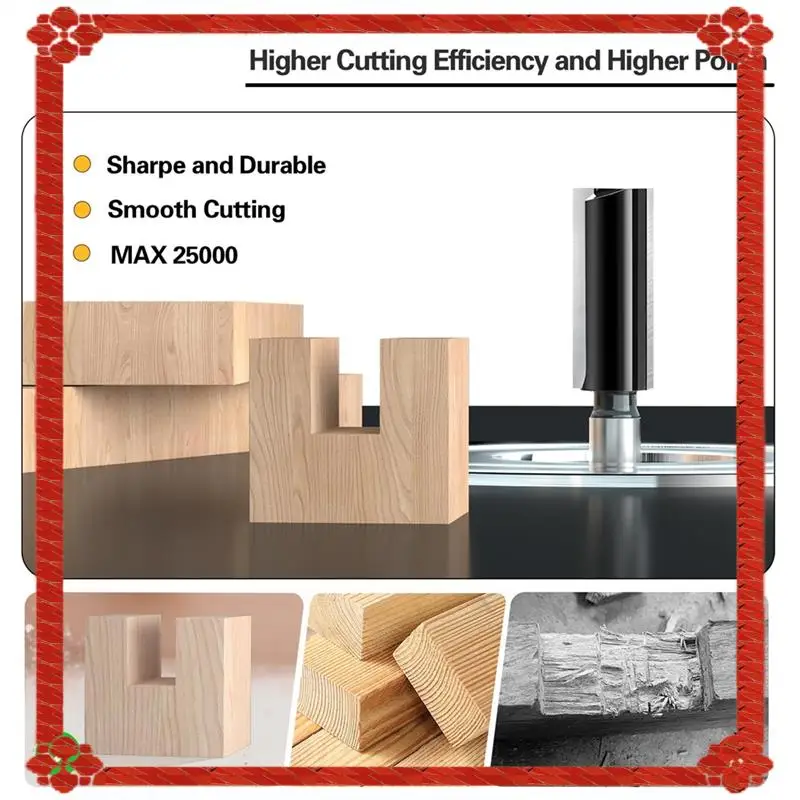 تسليم 24 ساعة 7 قطعة مجموعة لقمة توجيه مستقيمة Dado لقمة توجيه مستقيمة لأخدود النجارة-1/2 3/4 "1" 1-3/16" CL