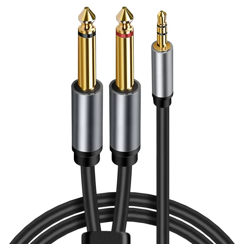 3.5mm to Double 6.5mm Aux TRS Cable Male Mono 6.5 Jack to Stereo 3.5 Jack Audio Cable For Speaker Mixer Amplifier 6.35mm Adapter