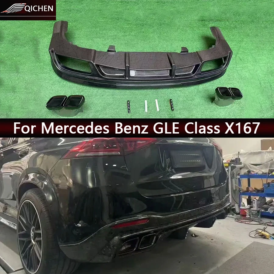 

For Mercedes Benz GLE Class X167 Carbon Fiber Back lip Car Rear Bumper Diffuser Rear Splitters Spoiler Car Accessories Body Kit