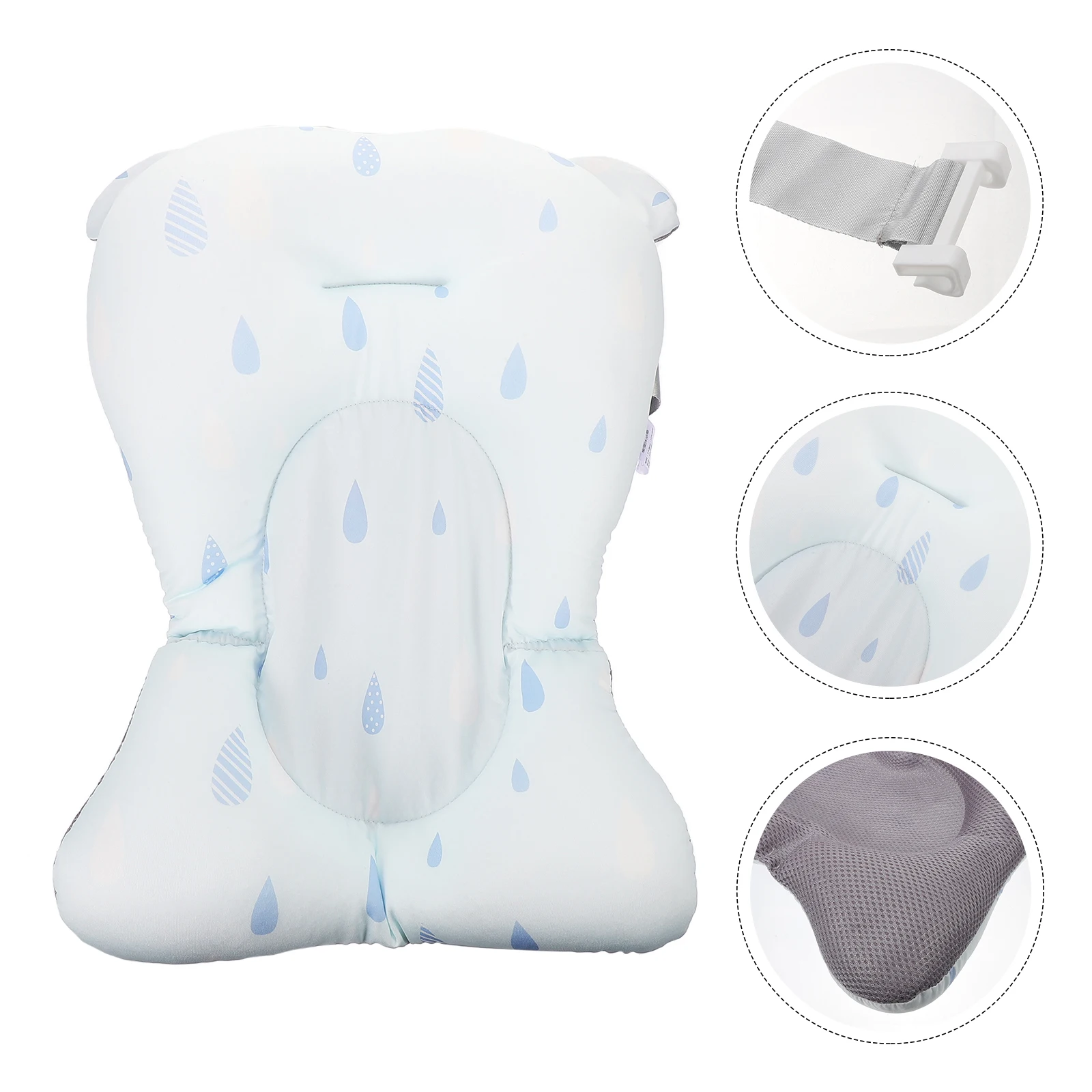 

Baby Bath Net Large Floating Pad Blue Infant Bath Tub Cushion Shower Sling Mat Baby Shower Support Cushion Non Slip