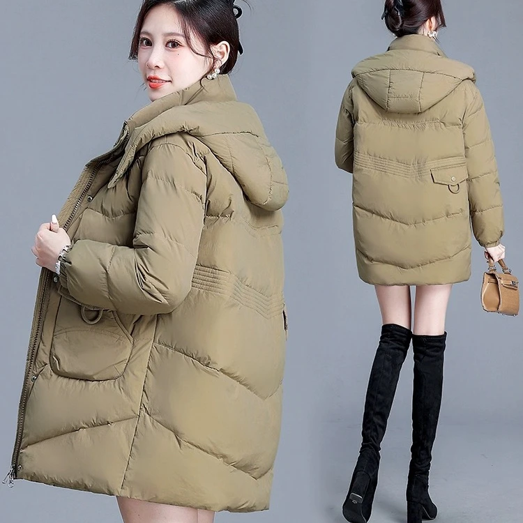 2024 Autumn Winter Down Cotton Jacket Coat Women's Parkas Loose Thickening Design sense Female Snow Wear Outerwear top clothes