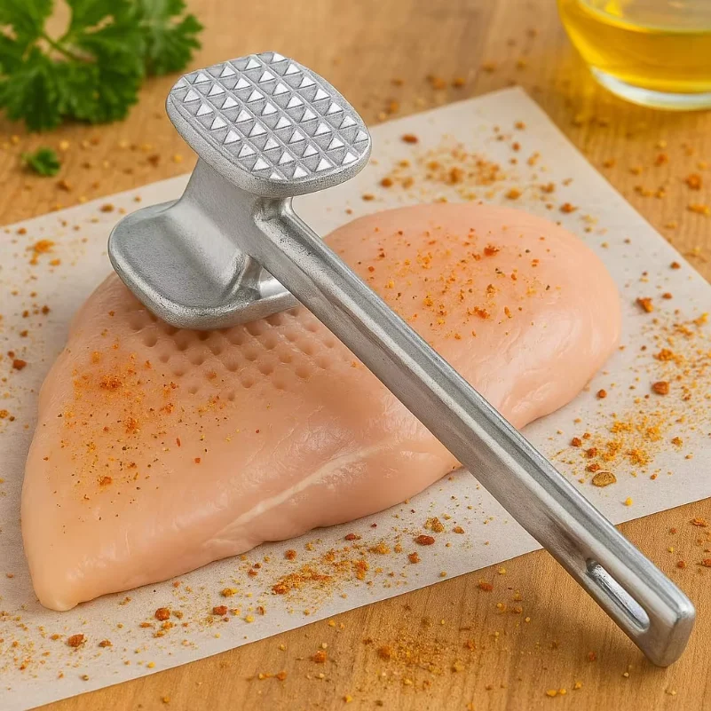 Heavy Duty Aluminum Alloy Meat Tenderizer Double-Sided Steak Hammer Mallet Durable Kitchen Tool for Household Cooking