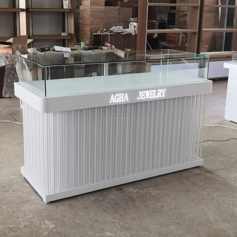

Customize.Glass Lockable Jewelry Showcase Counter Top Display Cabinet Retail Kiosk Watch Display Stand