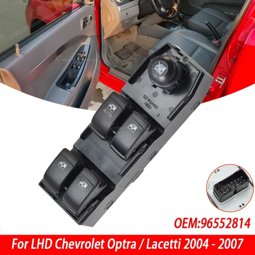Imagen 2 del producto Interruptor elevador de ventana eléctrica del lado del conductor delantero izquierdo del coche de alta calidad para Buick Chevrolet Optra Daewoo Lacetti 96552814