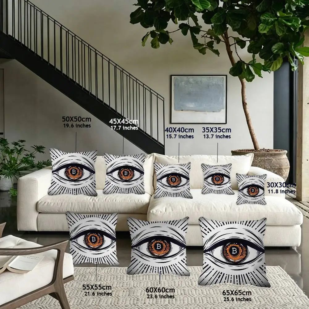 Bitcoin Cryptocurrency Btc Fashion Decorative Pillowcase Throw Cover Pillow Case Cushion For Living Room Square Home Decor