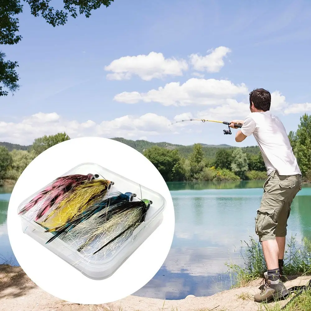 

4pcs 3D Fish Eyes Baitfish Streamer Fly Lifelike Creativity Grizzly Saddle Hackle Minnow Fly Sea Fishing Lures