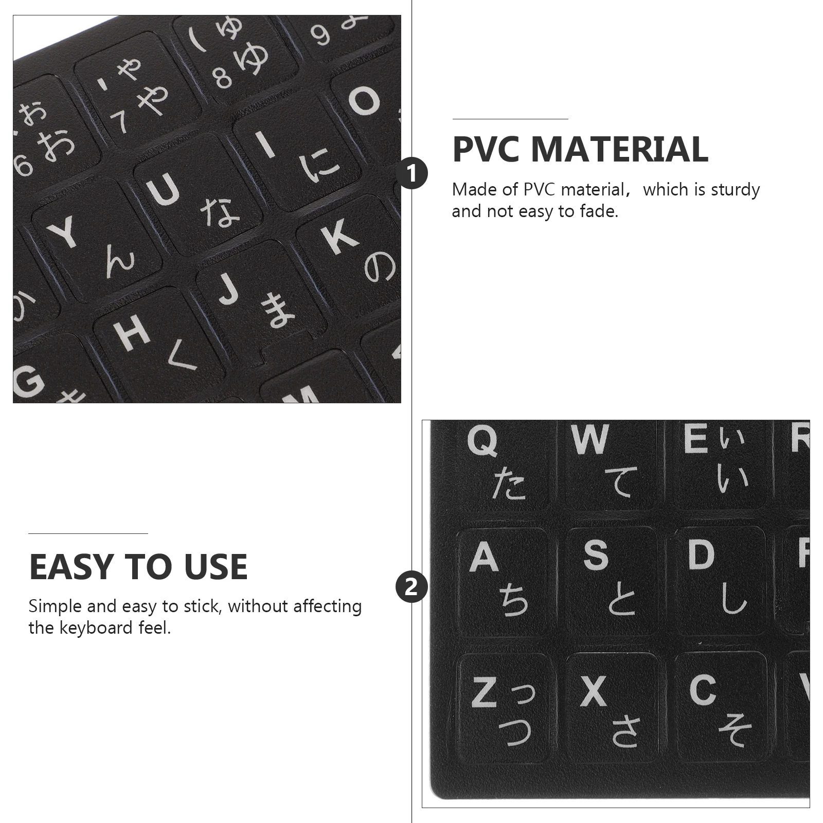 

10pcs Japanese Stickers Splashproof Durable Pvc Easy Apply Remove For Laptop Computer Keyboard Replacement Stickers Keyboard