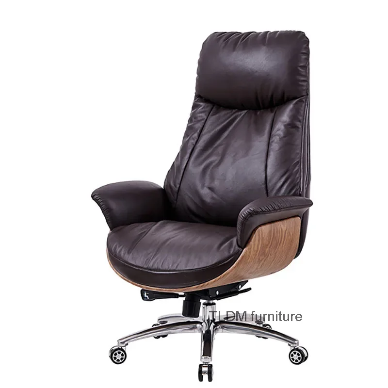 

Desk Leather Office Chair Free Shipping Hand Ergonomic Executive Nordic Armchairs Study Floor Sillas De Oficina Home Furniture