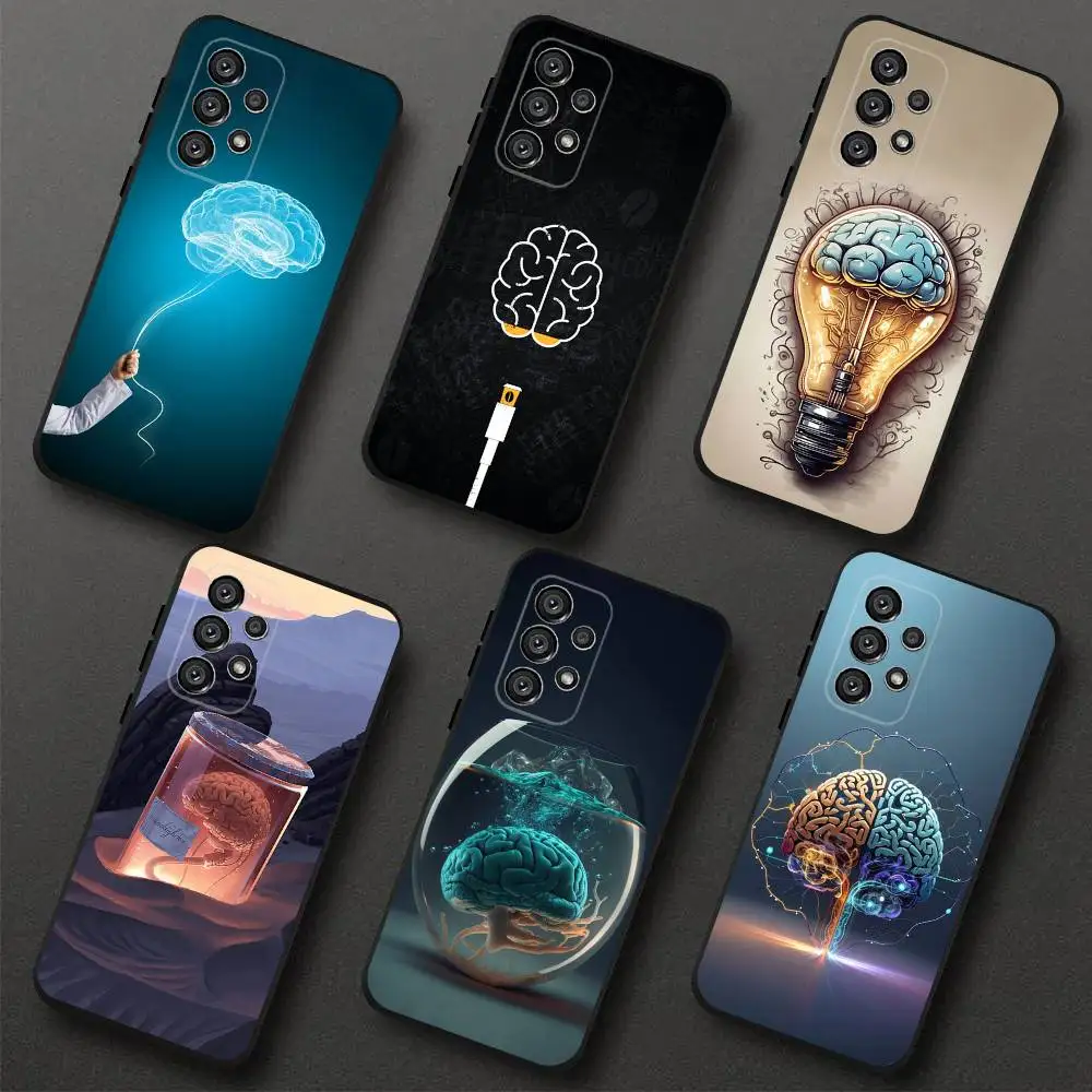 

Brain Art Phone Case For Samsung S 25,24,23,22,30,21,10,9,Ultra,Plus,Lite,FE,4,5G Black Soft Case