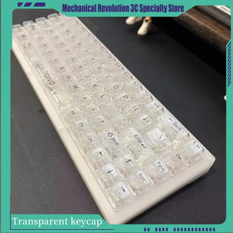 

132 Key Fully Transparent Crystal Keycap Diy Custom Gaming Mechanical Keyboard Keycap Universal Height Semi Transparent Keycaps