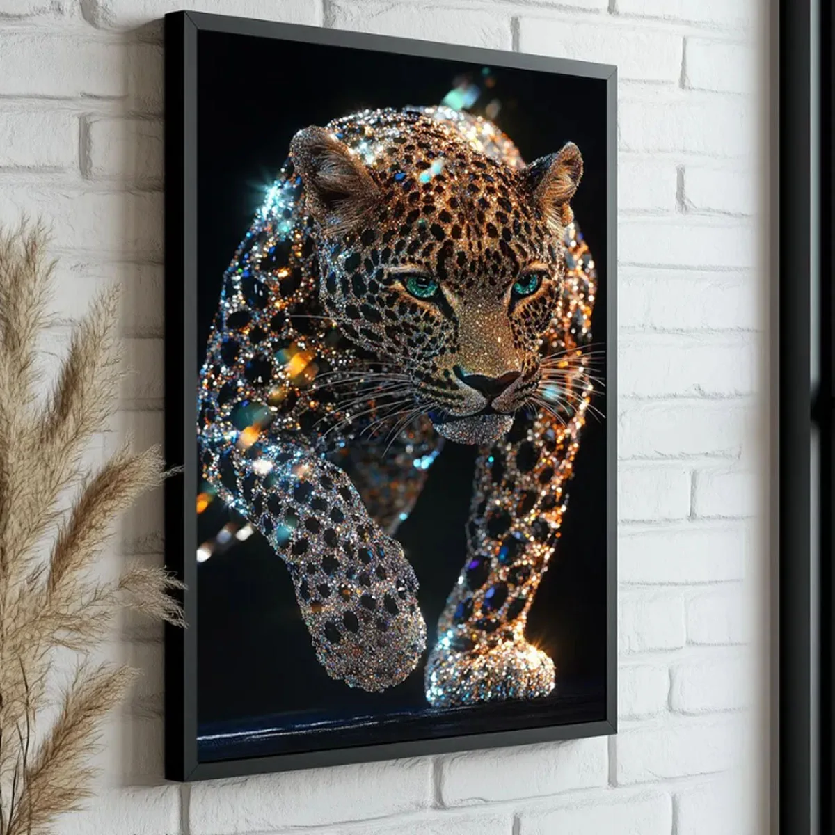 

Leopard Diamond Painting Diamond Looking Leopard Portrait Modern Leopard Cross Stitch Crystal DIY Painting, Wildlife Leopard