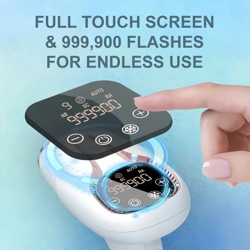Portable Ice Cooling IPL Hair Removal Device 999999 Flashes Permanent Painless Depilator for Armpit Arm Bikini Home Use